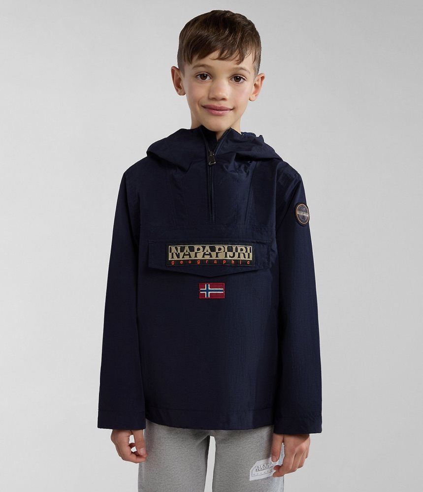 Napapijri Rainforest Summer Anorak Jacket (4-16 YEARS) Dječje Kišne Jakne Tamno Plave | XATB-10897