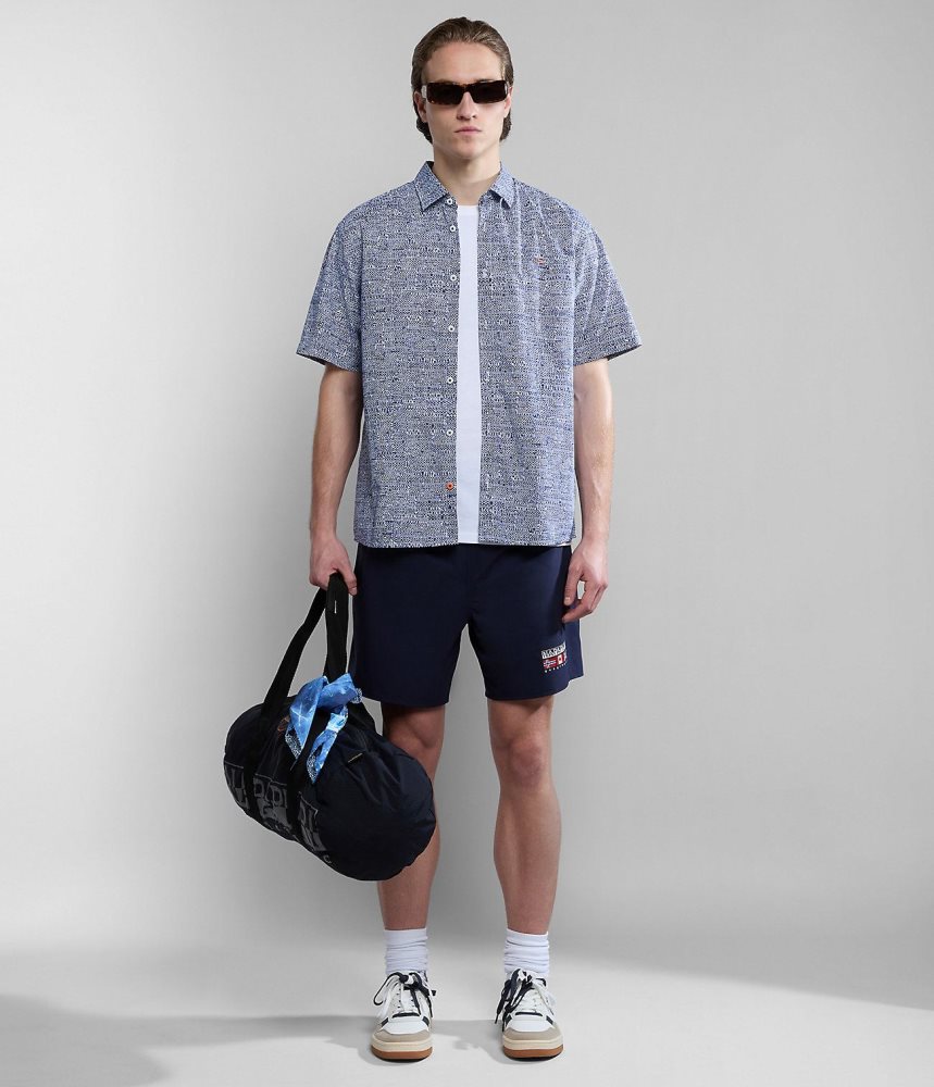 Napapijri Ronge Short Sleeve Shirt Muške Košulje Plave | VDCB-29865