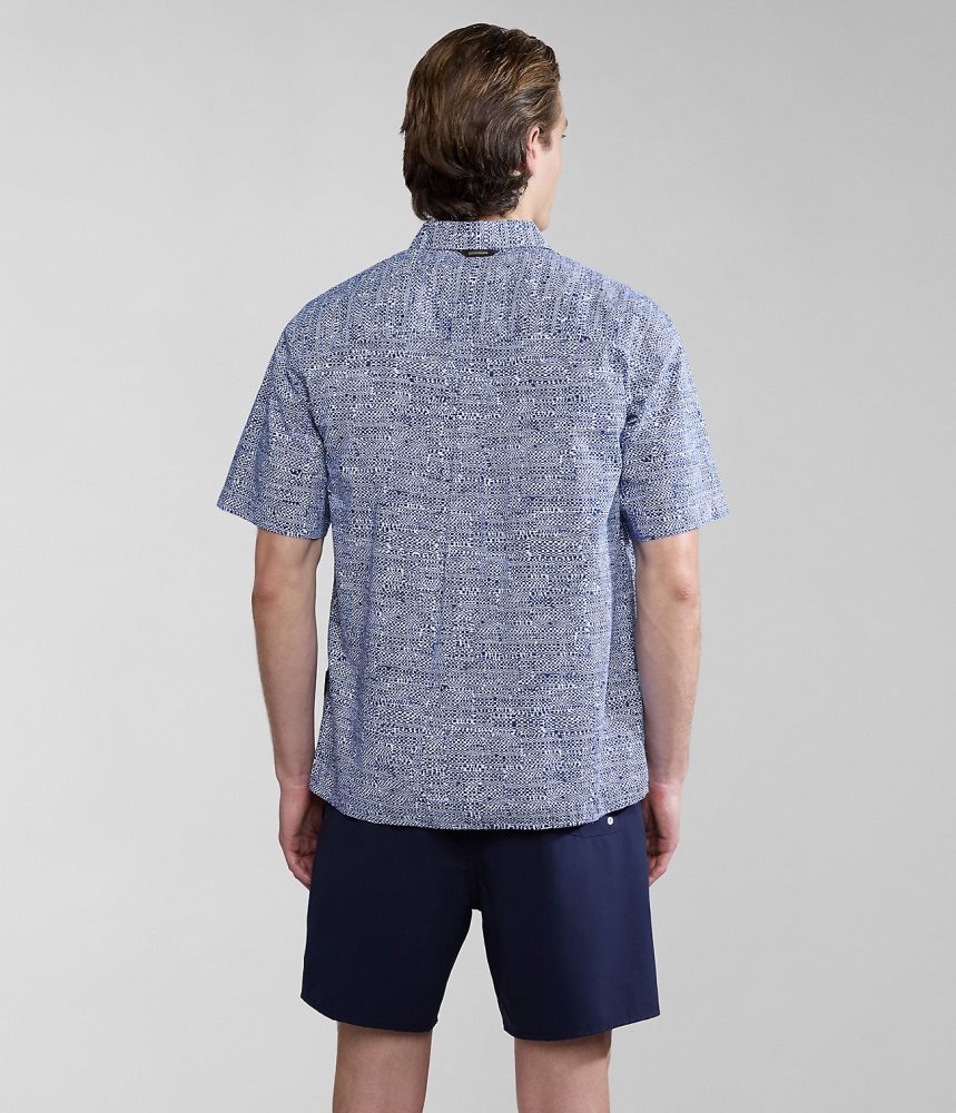 Napapijri Ronge Short Sleeve Shirt Muške Košulje Plave | VDCB-29865