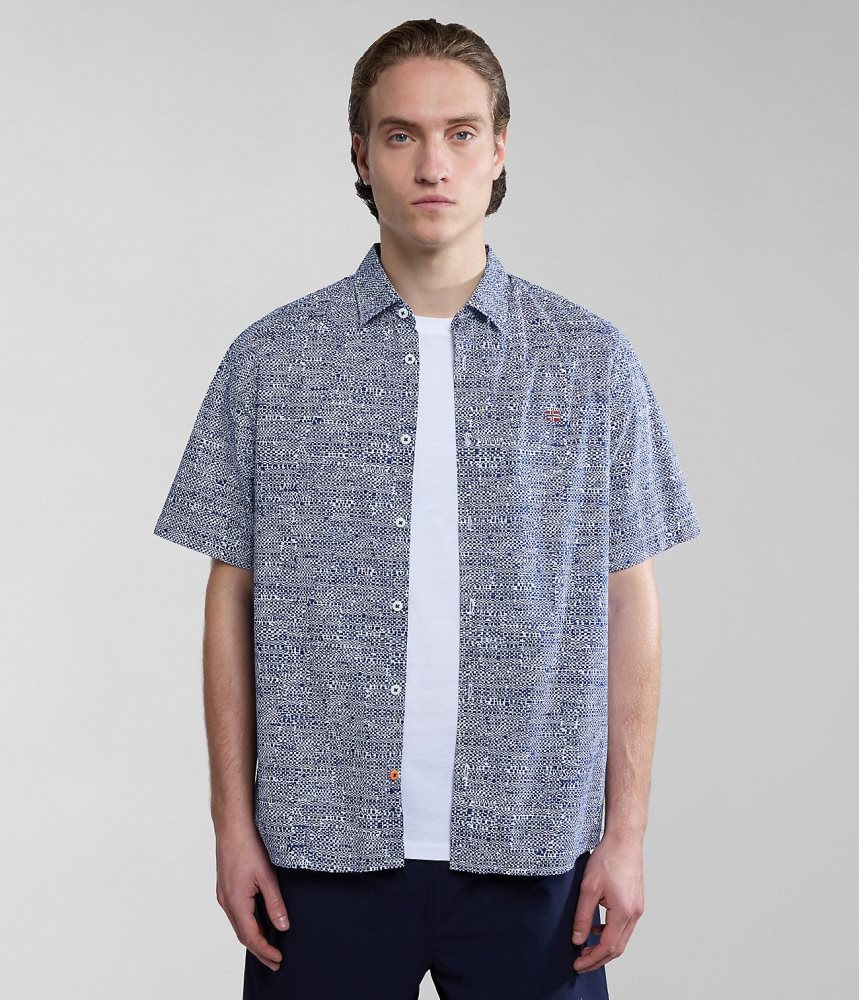 Napapijri Ronge Short Sleeve Shirt Muške Košulje Plave | VDCB-29865