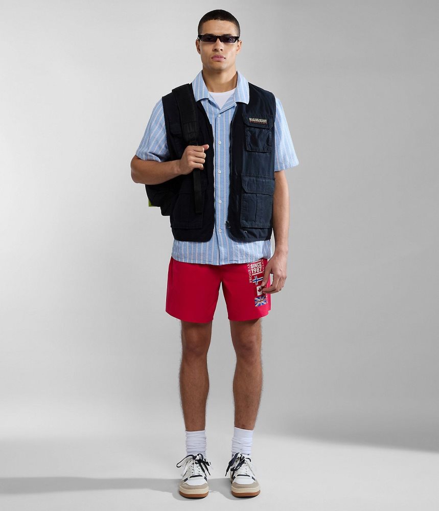 Napapijri Sahtu Swimming Trunks Muške Kupaće Gaće Crvene | VYKX-65038