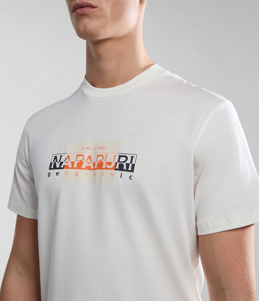 Napapijri Smallwood Short Sleeve T-Shirt Muške Majice Bijele | JHBS-54078