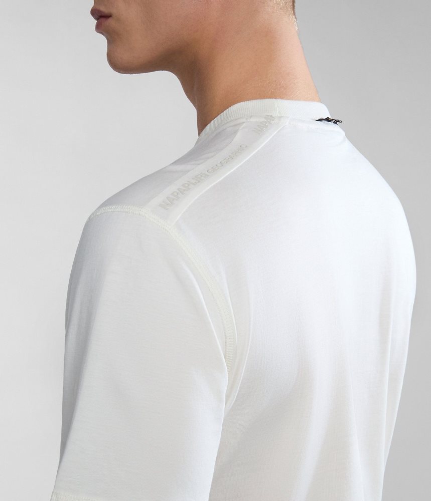 Napapijri Smallwood Short Sleeve T-Shirt Muške Majice Bijele | JHBS-54078