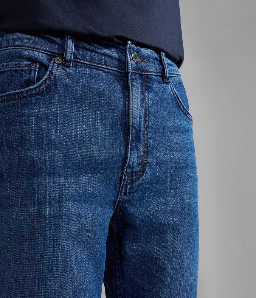 Napapijri Solveig Denim Muške Chino Hlače Plave | TIJQ-42683