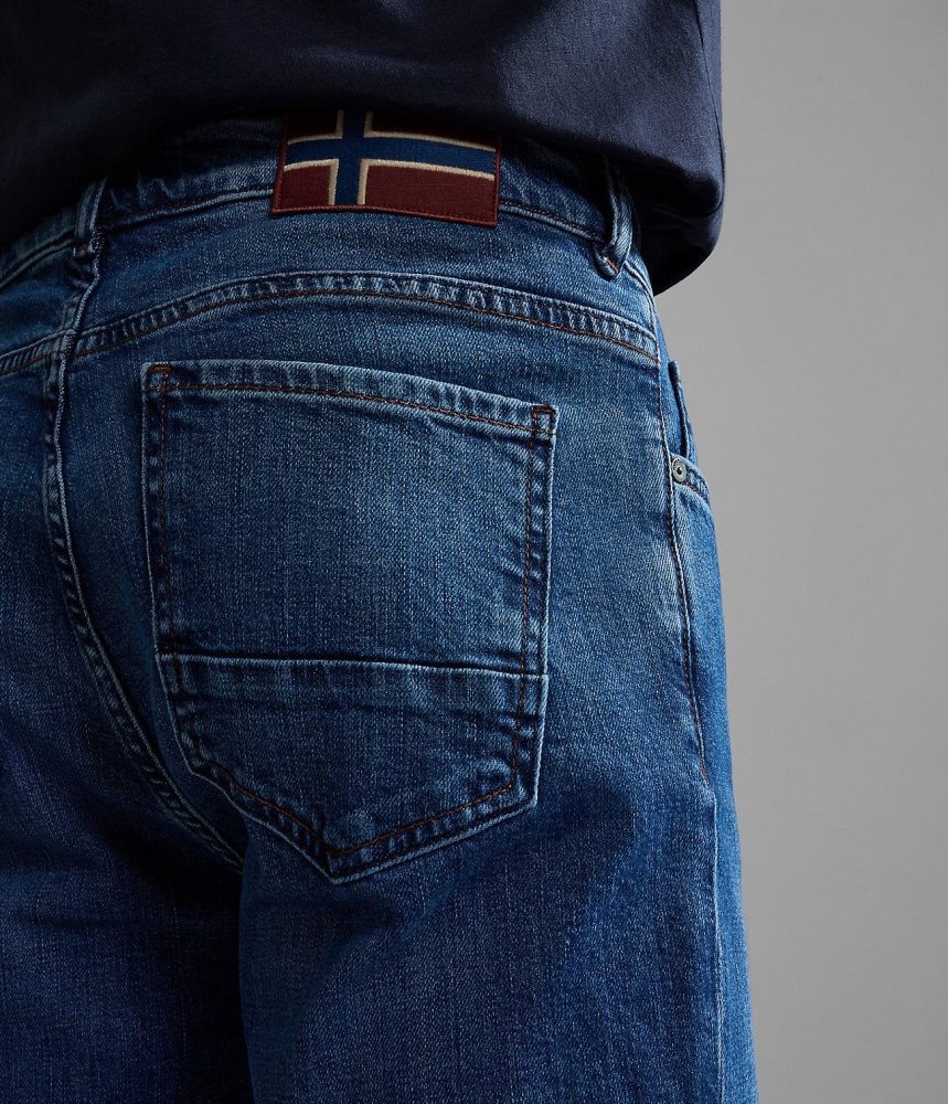 Napapijri Solveig Denim Muške Chino Hlače Plave | TIJQ-42683