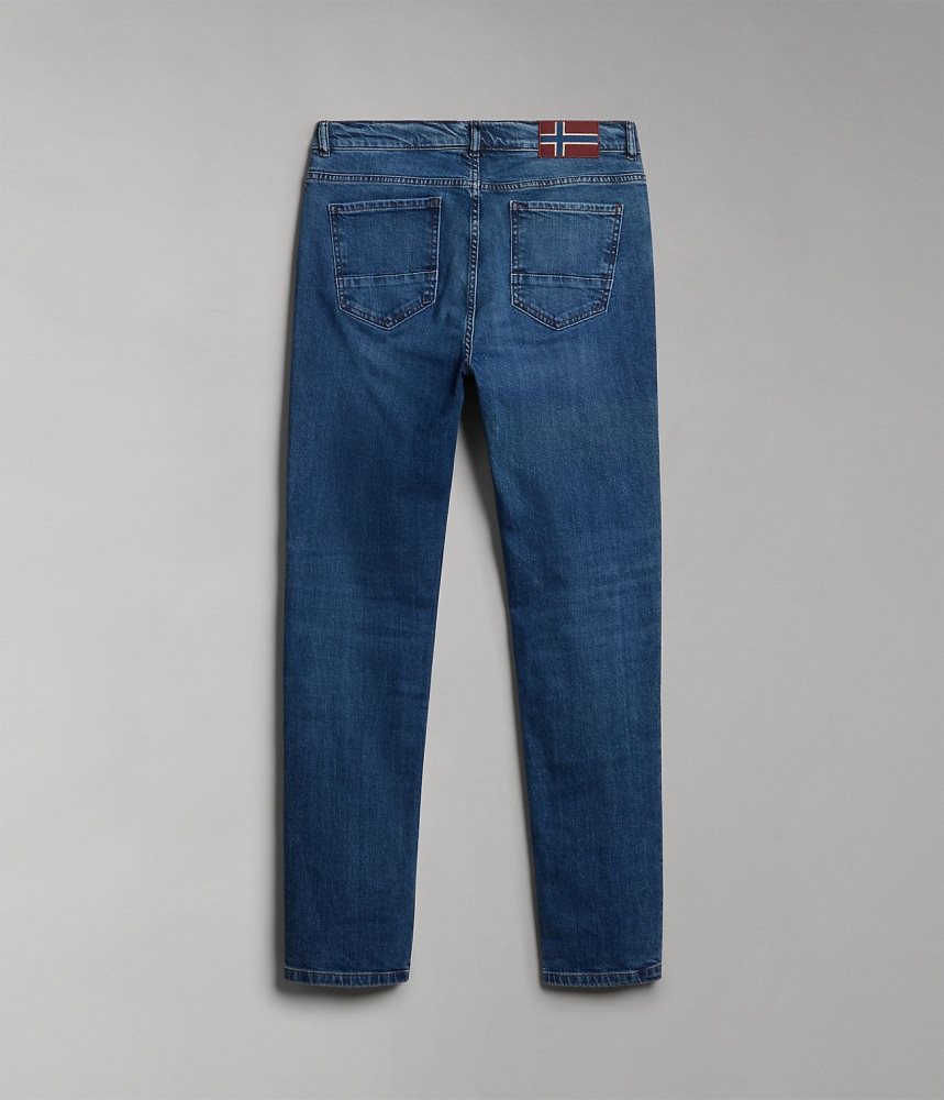 Napapijri Solveig Denim Muške Chino Hlače Plave | TIJQ-42683