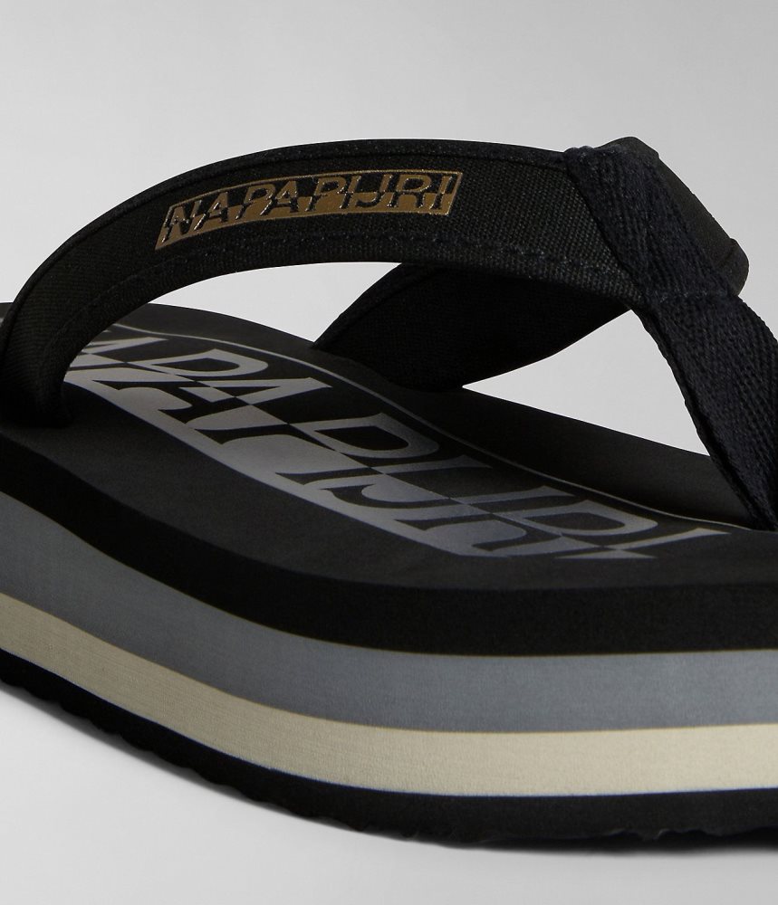 Napapijri Stick Flip-Flops Ženske Natikače Crne | QJMB-09632