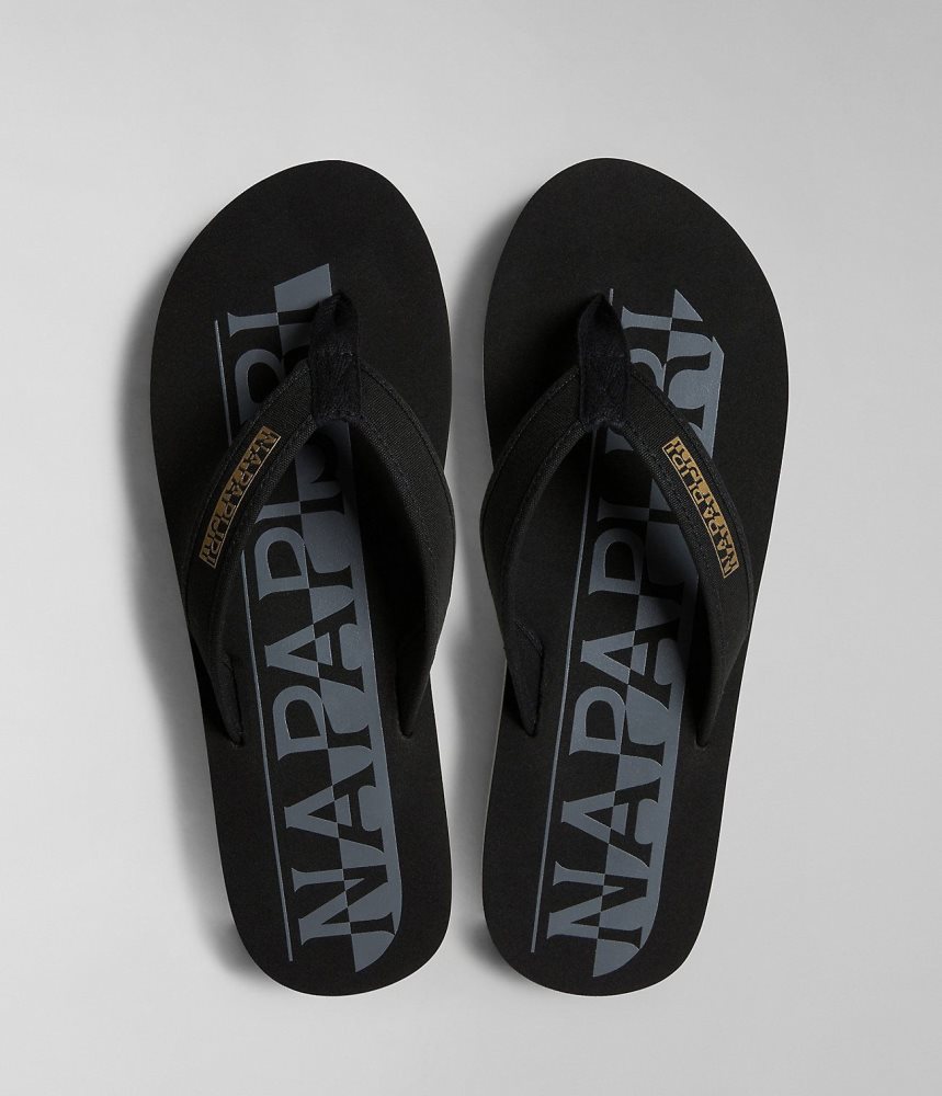 Napapijri Stick Flip-Flops Ženske Natikače Crne | QJMB-09632