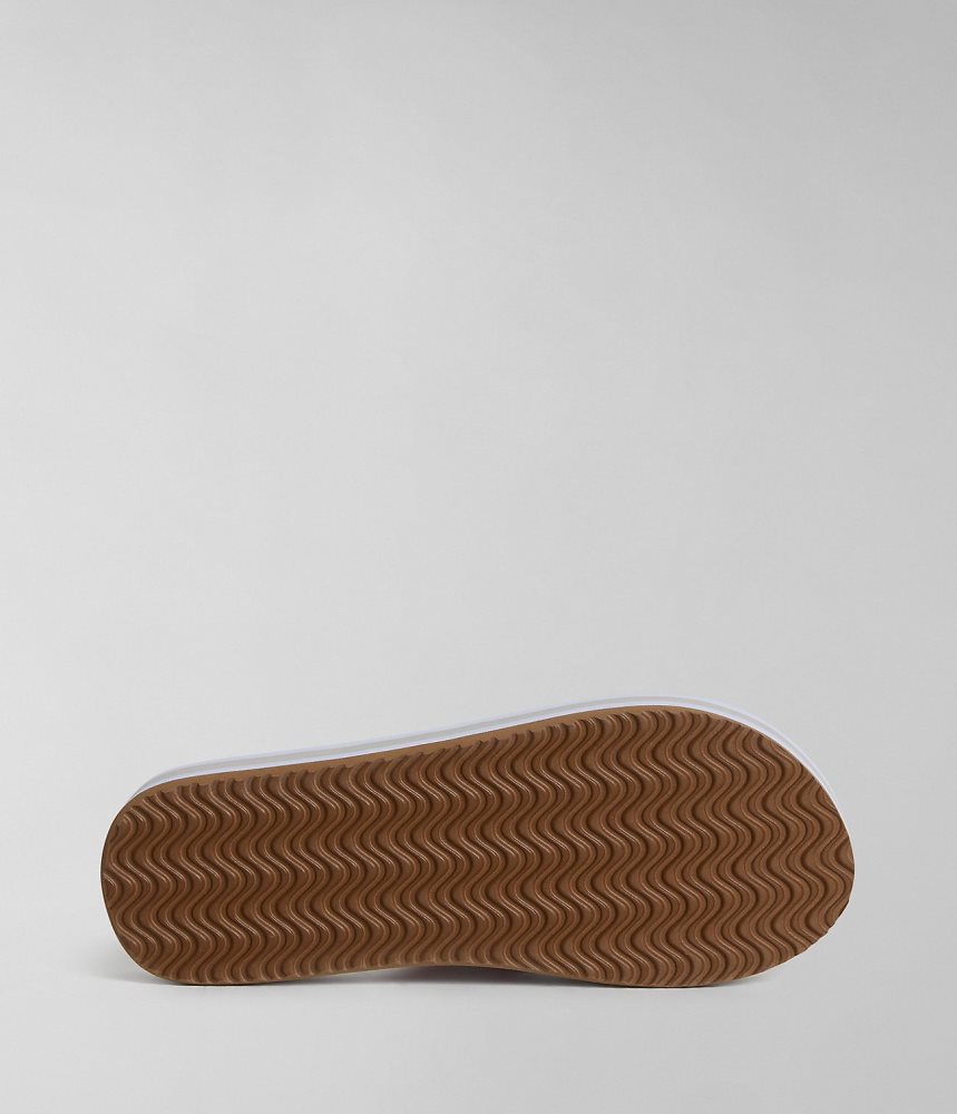 Napapijri Stick Sliders Ženske Natikače Bijele | UIKW-83692