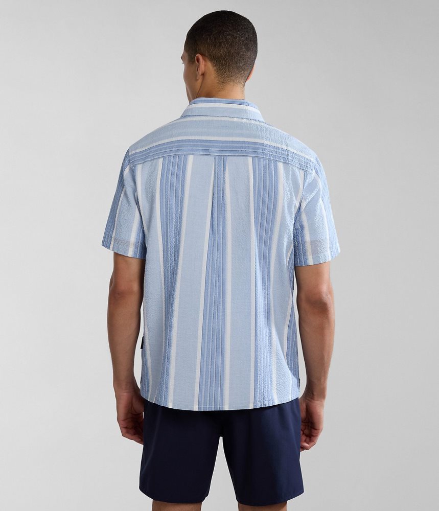 Napapijri Tulita Short Sleeve Shirt Muške Košulje Plave Prugice | TLPD-15426