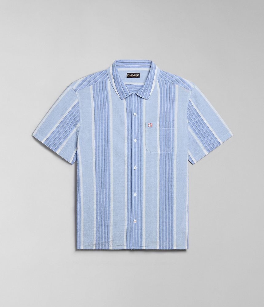 Napapijri Tulita Short Sleeve Shirt Muške Košulje Plave Prugice | TLPD-15426